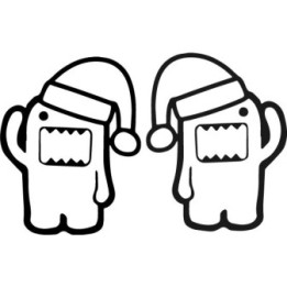 Domo Christmas Stickers – Santa Hat Domo-kun Decals (2-Pack)