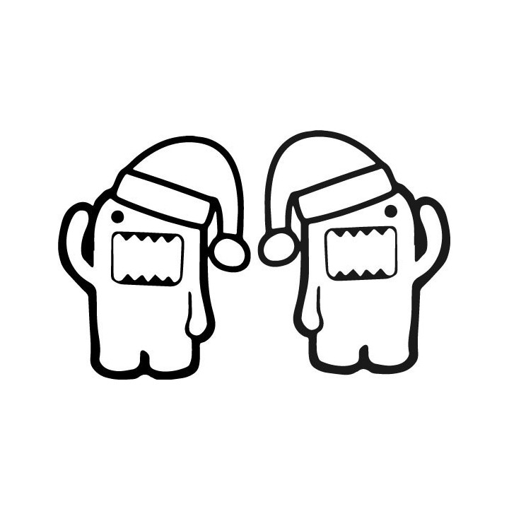 Domo Christmas Stickers – Santa Hat Domo-kun Decals (2-Pack)