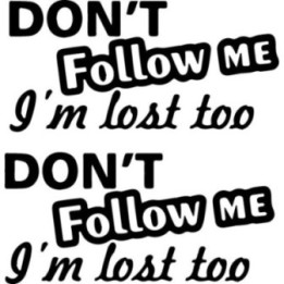 Don't Follow Me I'm Lost Too Stickers – Funny (2-Pack)