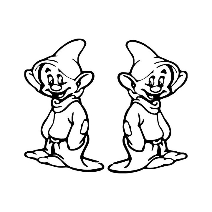 Dopey Stickers – Snow White Seven Dwarfs Decals (2-Pack)