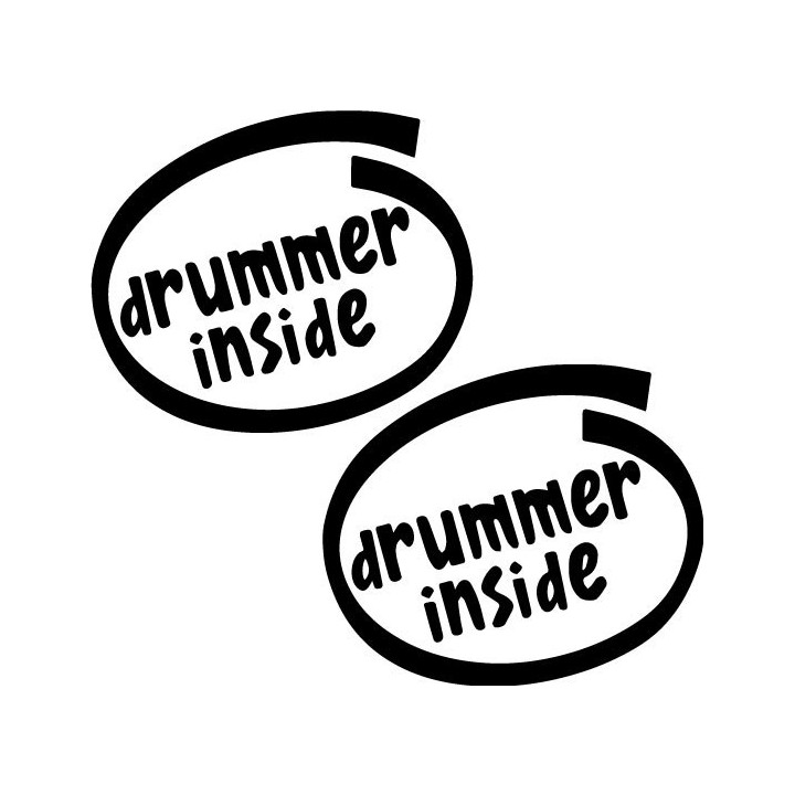 Drummer Inside Stickers – Musician Decals (2-Pack)