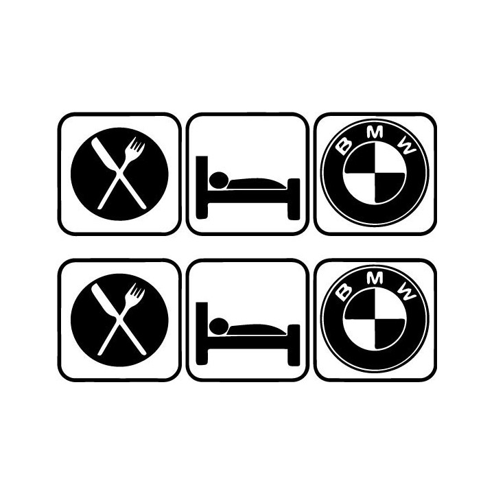 Buy Eat Sleep Bmw 2 Decal Sticker Online