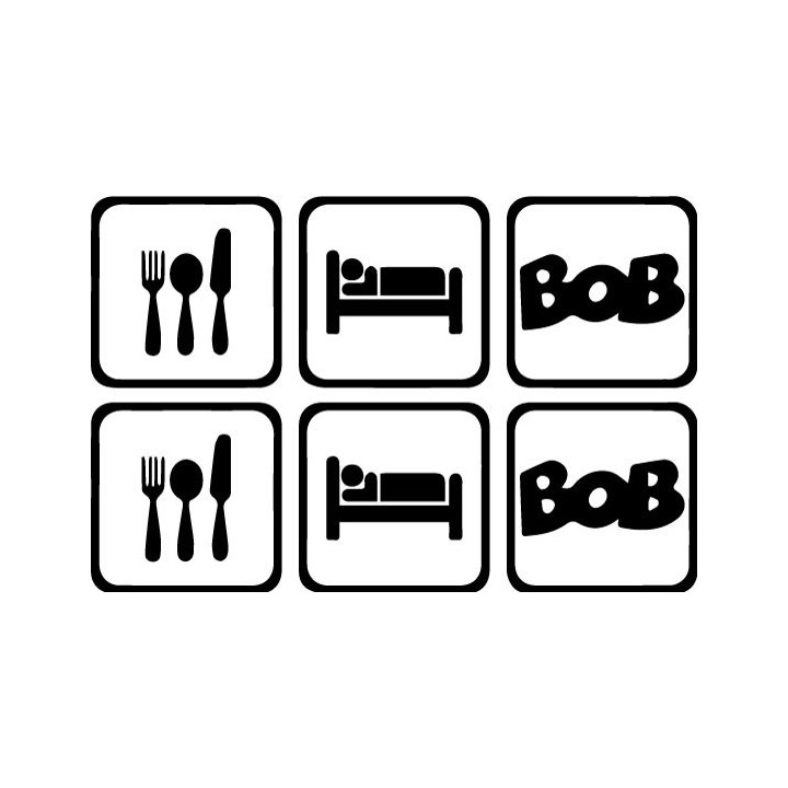 Eat Sleep Bob Stickers – Bob's Burgers Decals (2-Pack)