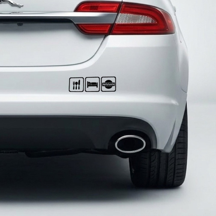 Eat Sleep Nissan Stickers – Skyline GT-R 350Z JDM Decals (2-Pack)