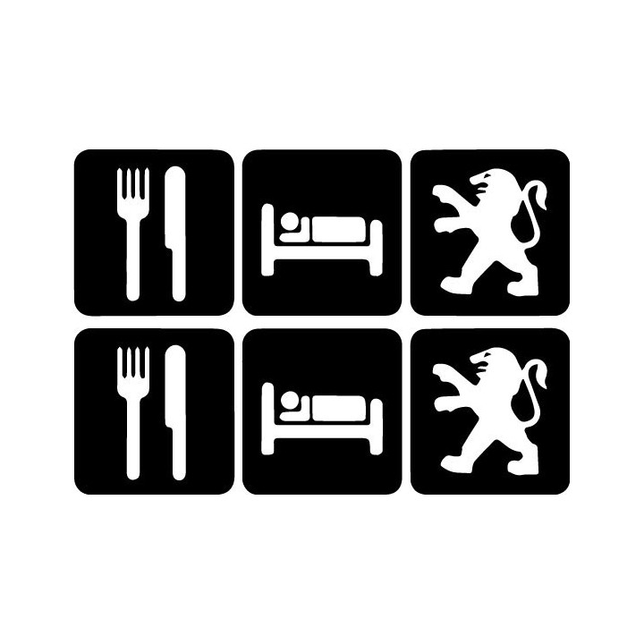 Buy Eat Sleep Peugeot 1 Decal Sticker Online