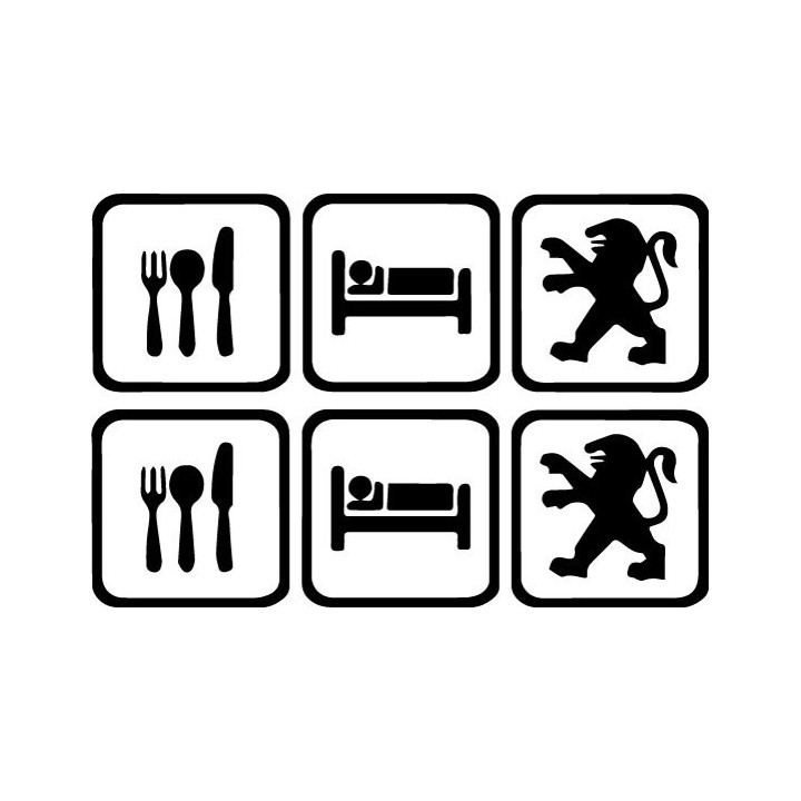 Buy Eat Sleep Peugeot 2 Decal Sticker Online