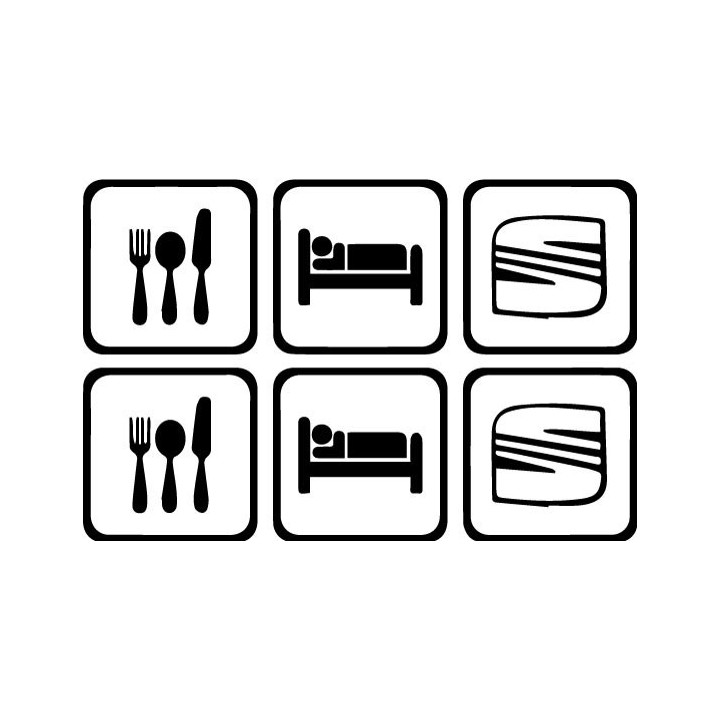 Buy Eat Sleep Seat Decal Sticker Online