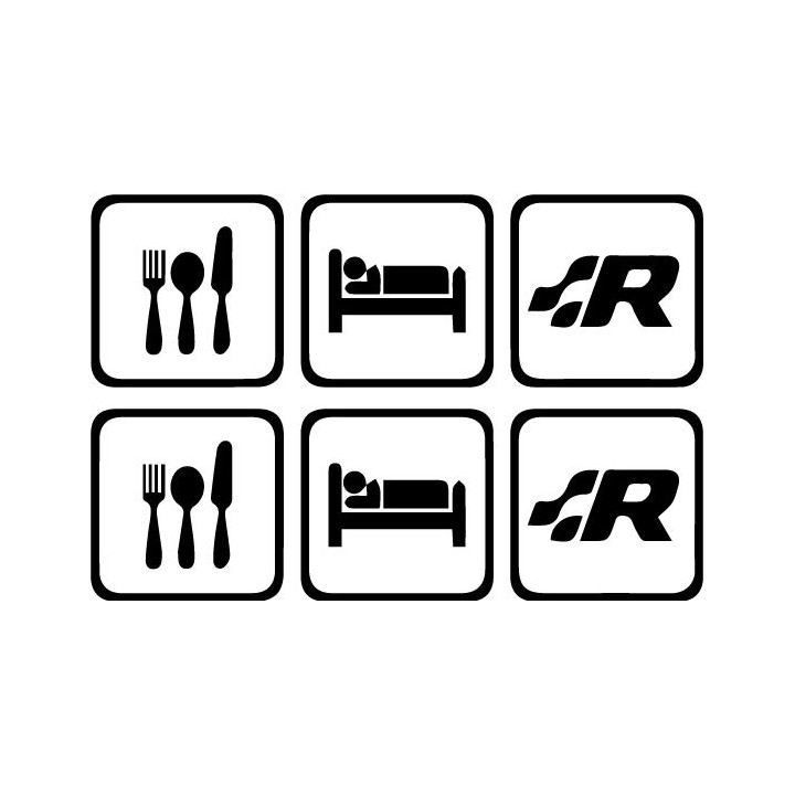 Buy Eat Sleep Volkwagen R 2 Decal Sticker Online