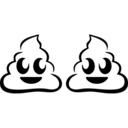 Poo Emoji Stickers – Funny Pile of Poo Smiley JDM Car Decals (2-Pack)
