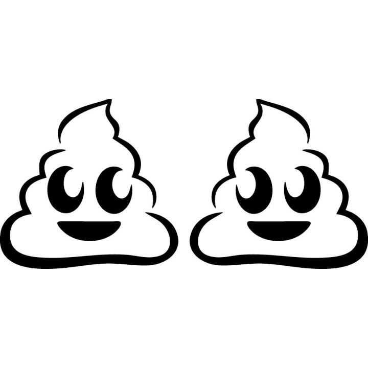 Poo Emoji Stickers – Funny Pile of Poo Smiley JDM Car Decals (2-Pack)