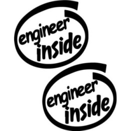 Engineer Inside Stickers – Funny Engineering Decals (2-Pack)