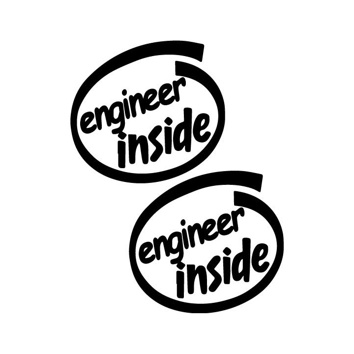Engineer Inside Stickers – Funny Engineering Decals (2-Pack)