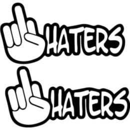 F**k Haters Middle Finger Stickers – Decals (2-Pack)