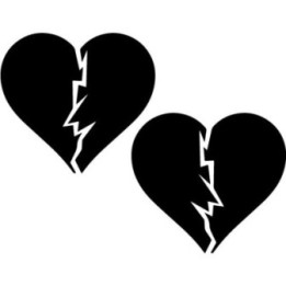 Broken Heart Stickers – Emo Heartbreak Decals (2-Pack)
