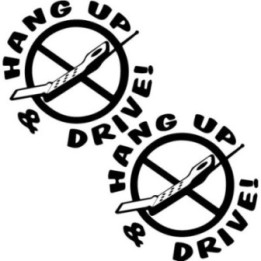 Hang Up & Drive Stickers – No Phone Driving Decals (2-Pack)