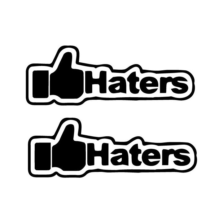 Like Haters Stickers – Thumbs Up Slogan Decals (2-Pack)