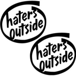 Haters Outside Stickers – Funny Car Meme Decals (2-Pack)