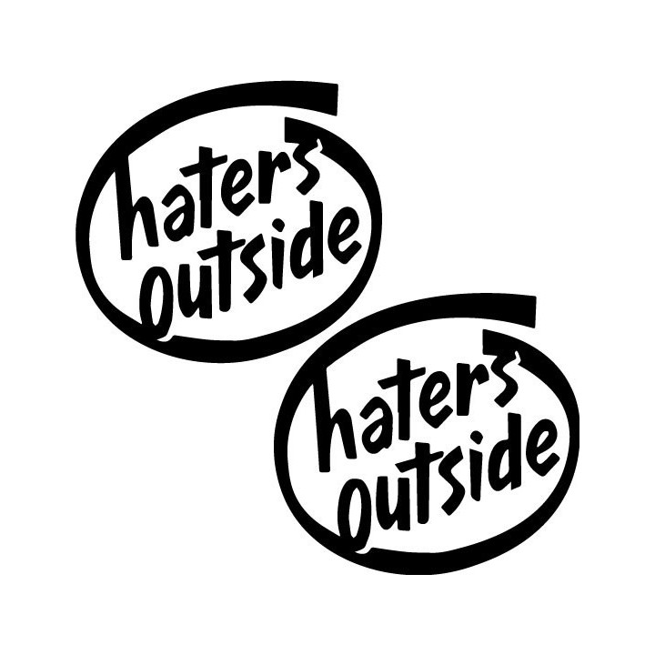 Haters Outside Stickers – Funny Car Meme Decals (2-Pack)