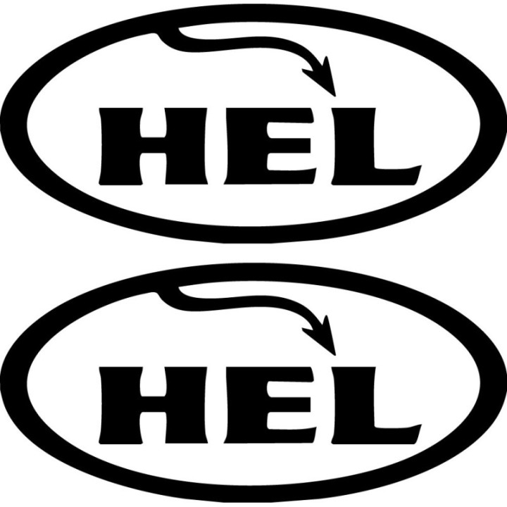 HEL Performance Stickers – Braided Brake Line Race Automotive Decals (2-Pack)