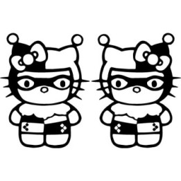 Hello Kitty Harley Quinn Stickers – Kawaii DC Decals (2-Pack)