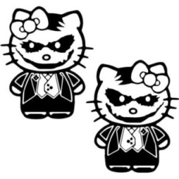Hello Kitty Joker Stickers – Kawaii DC Mashup Decals (2-Pack)