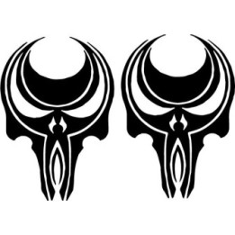 Tribal Skull Stickers – Gothic Biker Decals (2-Pack)