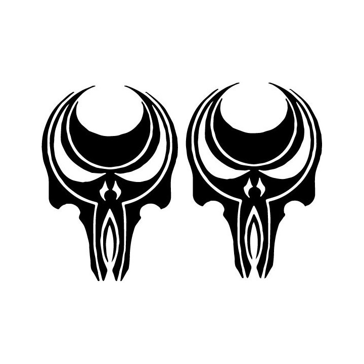 Tribal Skull Stickers – Gothic Biker Decals (2-Pack)