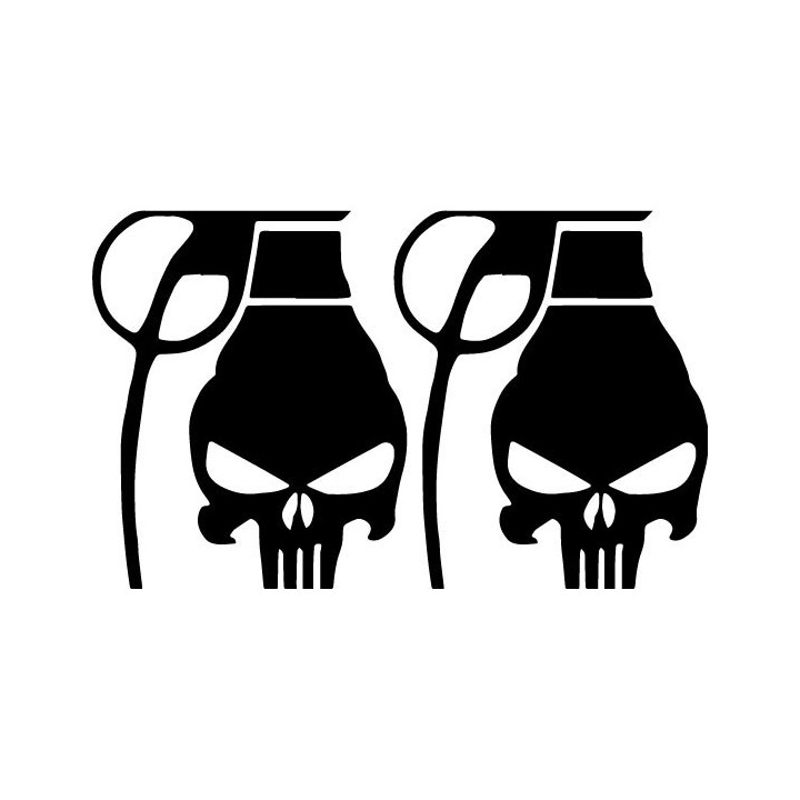 Punisher Skull Grenade Stickers – Tactical Decals (2-Pack)