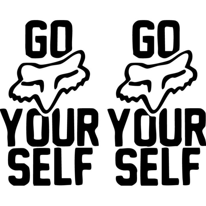 Fox Racing Go Fox Yourself Stickers – MTB Cycling Helmet Decals (2-Pack)