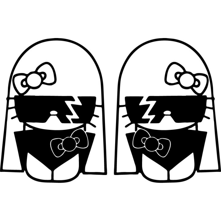 Hello Kitty Lady Gaga Parody Stickers – Pop Star Decals (2-Pack)