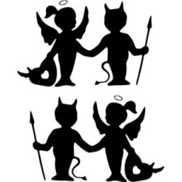 Angel & Demon Stickers – Gothic Romance Decals (2-Pack)
