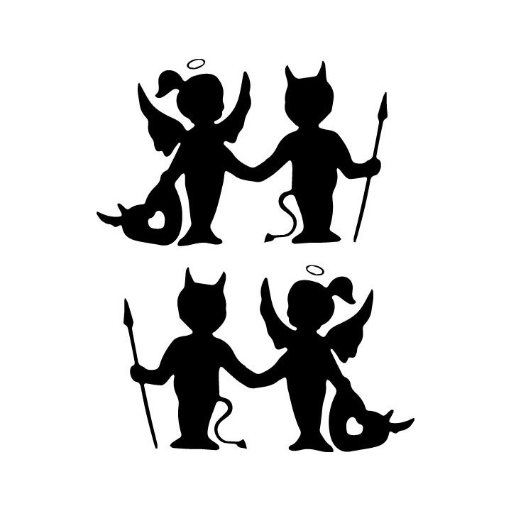Angel & Demon Stickers – Gothic Romance Decals (2-Pack)