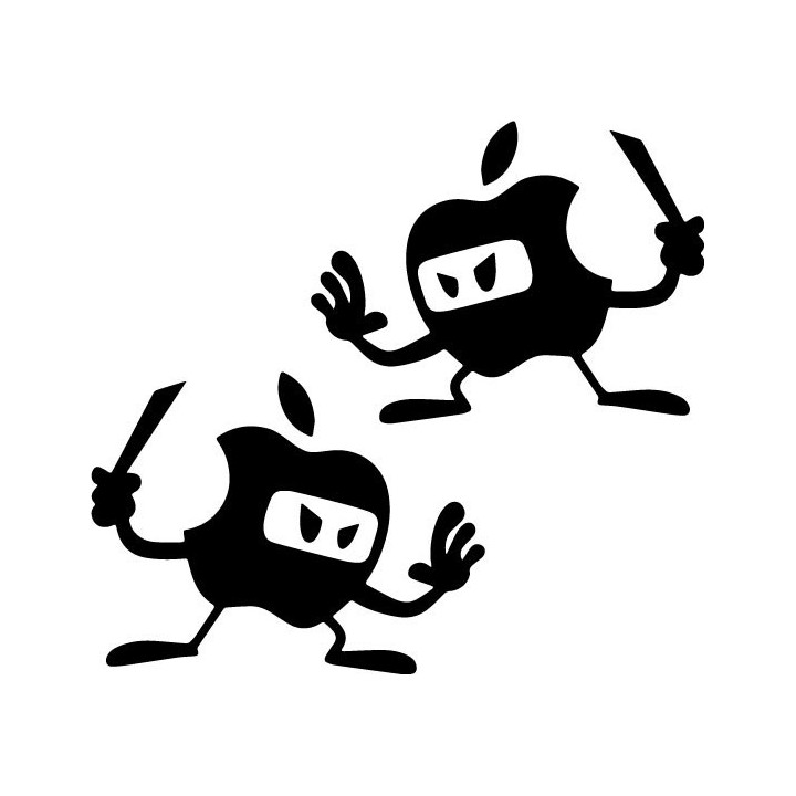 Apple Ninja Stickers – Funny Tech Laptop Decals (2-Pack)