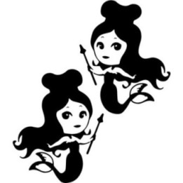 Mermaid Stickers – Cute Mermaid Girl Decals (2-Pack)