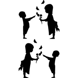 Children Friendship Silhouette Stickers – Flower Butterfly (2-Pack)