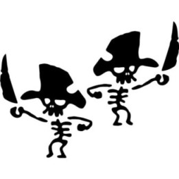 Pirate Skeleton Stickers – Skull Sword Decals (2-Pack)