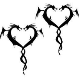 Dragon Heart Stickers – Twin Dragon Fantasy Decals (2-Pack)