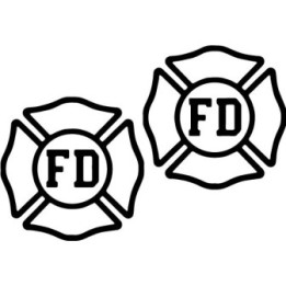 Fire Department FD Maltese Cross Stickers (2-Pack)