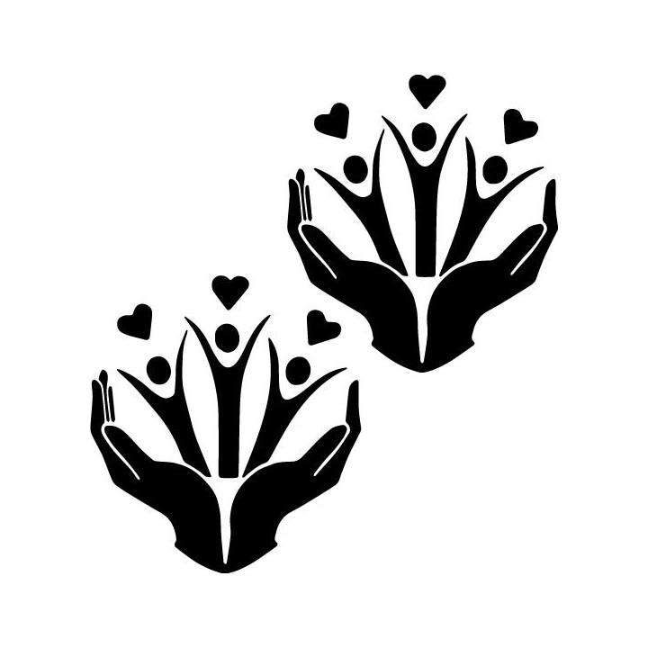 Children In Caring Hands Stickers – Family Love Decals (2-Pack)