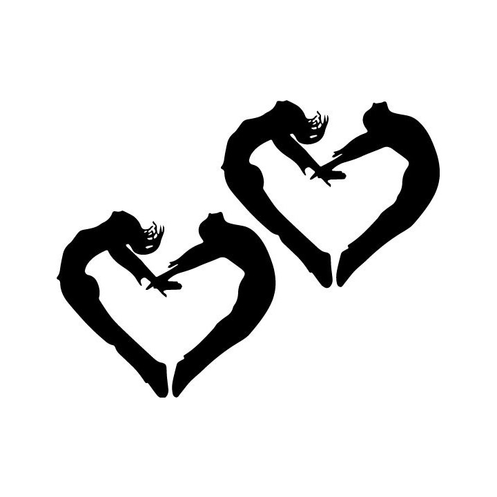 Couple Heart Silhouette Stickers – Romantic Decals (2-Pack)