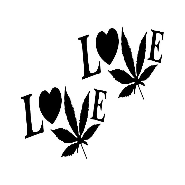 Love Weed Cannabis Stickers – 420 Marijuana Decals (2-Pack)