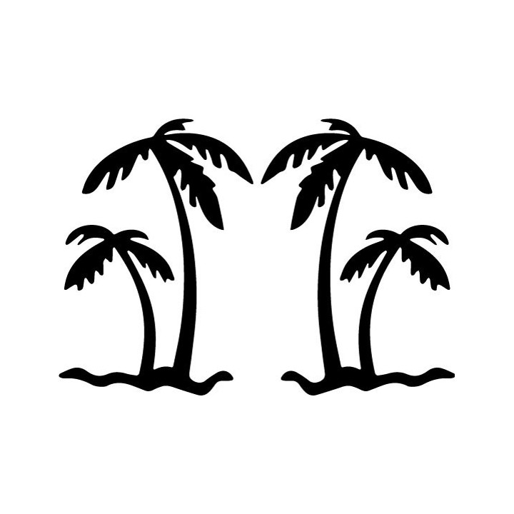 Palm Tree Stickers – Tropical Beach Island Decals (2-Pack)