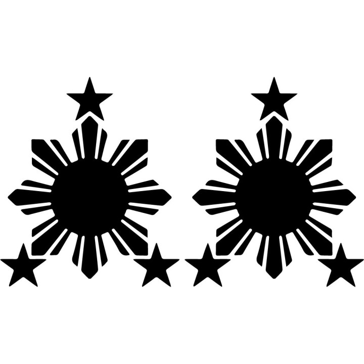 Philippines Sun Flag Stickers – Filipino Pride Decals (2-Pack)