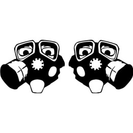 Gas Mask Stickers – Zombie Apocalypse Decals (2-Pack)