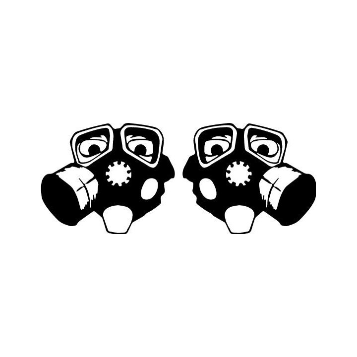 Gas Mask Stickers – Zombie Apocalypse Decals (2-Pack)