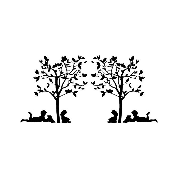 Boy & Girl Under Tree Stickers – Romantic Decals (2-Pack)