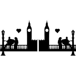 London Skyline Guitar Player Stickers – Big Ben Decals (2-Pack)