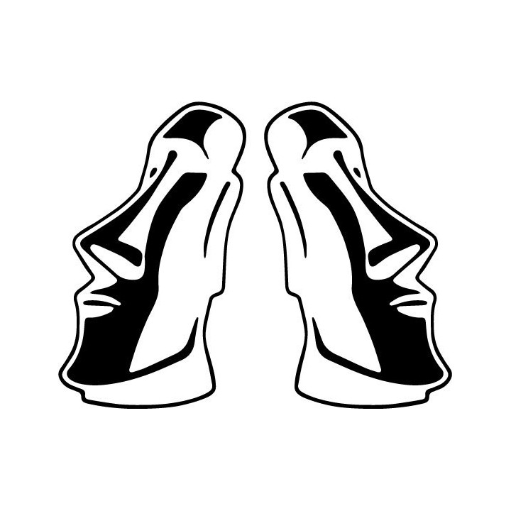 Easter Island Moai Stickers – Tiki Head Decals (2-Pack)