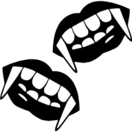 Vampire Fangs Stickers – Halloween Horror Decals (2-Pack)