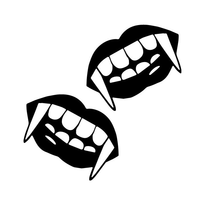 Vampire Fangs Stickers – Halloween Horror Decals (2-Pack)